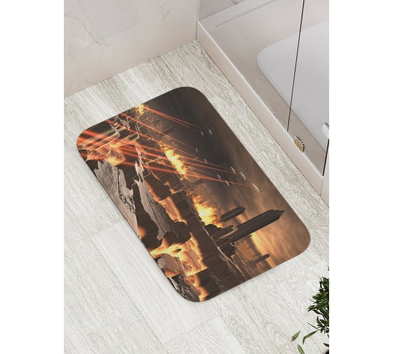 Коврик противоскользящий JoyArty "Война миров" для ванной, сауны, бассейна, bath_6798 1