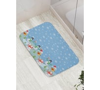 Коврик противоскользящий JoyArty "Вечеринка снеговиков" для ванной, сауны, бассейна, bath_6924