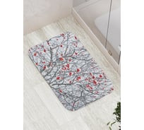 Коврик противоскользящий JoyArty "Заснеженная калина" для ванной, сауны, бассейна, bath_6969