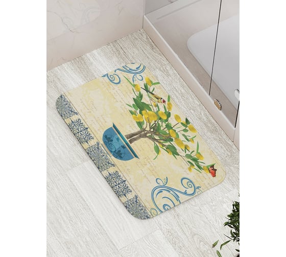 Коврик противоскользящий JoyArty "Домашние лимоны" для ванной, сауны, бассейна, bath_7148 1