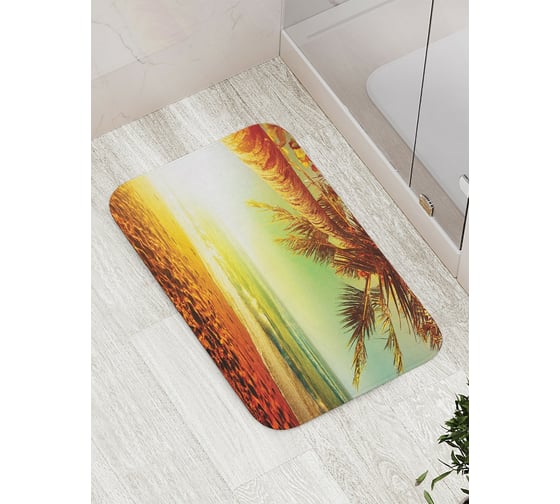 Коврик противоскользящий JoyArty "Притягательный закат" для ванной, сауны, бассейна, bath_6990 1