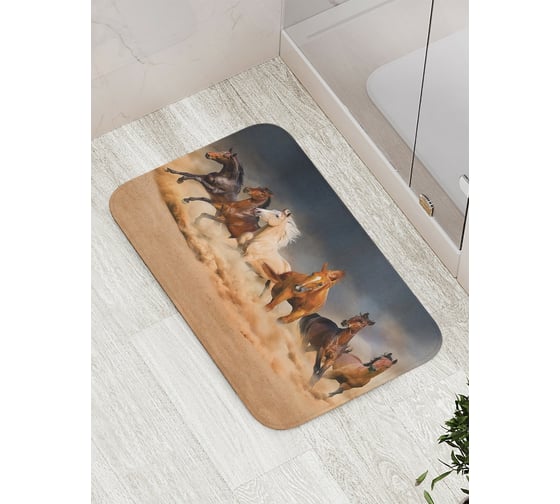 Коврик противоскользящий JoyArty "Пустынные скакуны" для ванной, сауны, бассейна, bath_7229