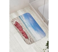 Коврик противоскользящий JoyArty "Сердечко на песке" для ванной, сауны, бассейна, bath_7271