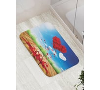 Коврик противоскользящий JoyArty "Сердечки из лепестков" для ванной, сауны, бассейна, bath_7266