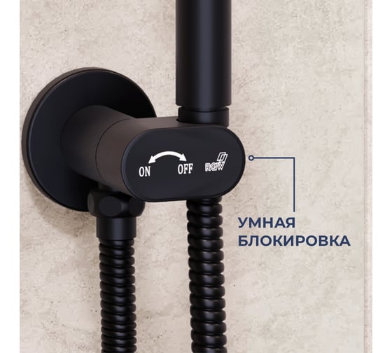 Гигиенический душ со смесителем RGW SP-210-B Черный (Смеситель/шланг/гигиенический душ/) 581408210-04