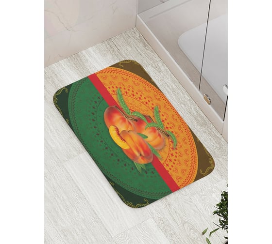 Коврик противоскользящий JoyArty "Спелые персики" для ванной, сауны, бассейна, bath_7322 1