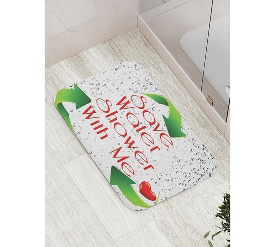 Коврик противоскользящий JoyArty "Берегите воду" для ванной, сауны, бассейна, bath_7350 1
