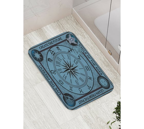 Коврик противоскользящий JoyArty "Изучай прошлое" для ванной, сауны, бассейна, bath_7332 1