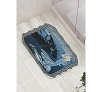 Коврик противоскользящий JoyArty "Русалка у корабля" для ванной, сауны, бассейна, bath_7496