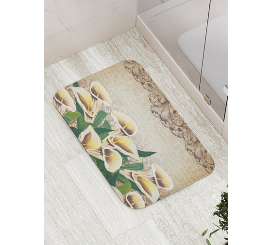 Коврик противоскользящий JoyArty "Сила цветов" для ванной, сауны, бассейна, bath_7572 1