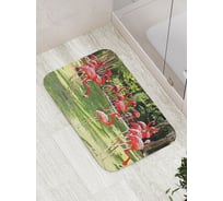 Коврик противоскользящий JoyArty "Декоративные фламинго" для ванной, сауны, бассейна, bath_9448