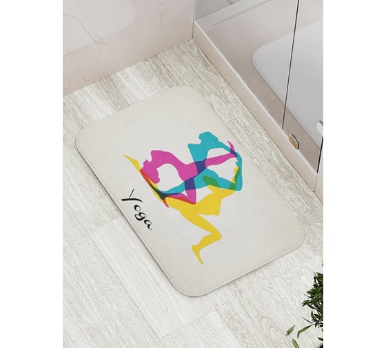 Коврик противоскользящий JoyArty "Иллюзия йоги" для ванной, сауны, бассейна, bath_14803 1