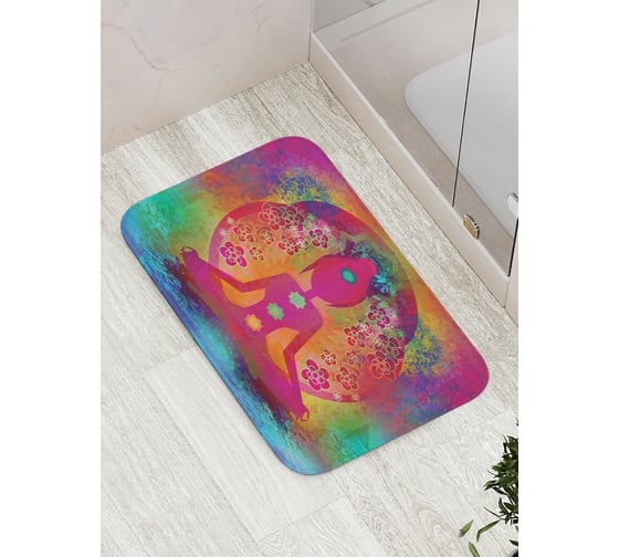 Коврик противоскользящий JoyArty "Загадочная йога" для ванной, сауны, бассейна, bath_14805 1