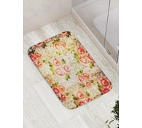 Коврик противоскользящий JoyArty "Цветочные узоры" для ванной, сауны, бассейна, bath_14780