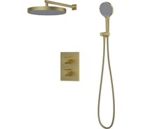 Душевая система с тропическим и ручным душем IDDIS Duna с термостатом, матовое золото DUNMG0Ti67