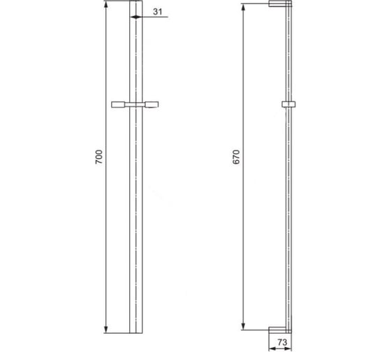 Душевая стойка Paini Ravenna 124P40 70 см, хром 31545