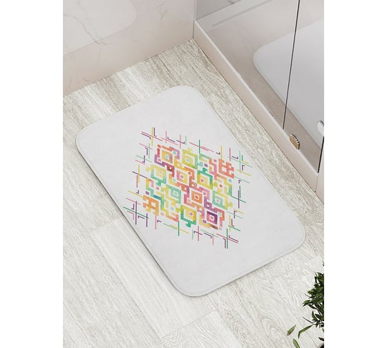 Коврик противоскользящий JoyArty "Разноцветная геометрия" для ванной, сауны, бассейна, bath_14917 1