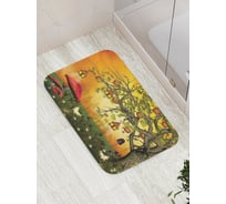 Коврик противоскользящий JoyArty "Лесной сад с фонарями" для ванной, сауны, бассейна, bath_14943