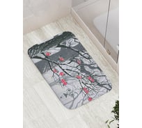 Коврик противоскользящий JoyArty "Птицы у лесного фонаря" для ванной, сауны, бассейна, bath_14964