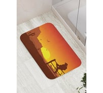 Коврик противоскользящий JoyArty "Ковбой встречает закат" для ванной, сауны, бассейна, bath_15000