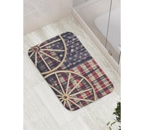 Коврик противоскользящий JoyArty "Национальный флаг с колесами" для ванной, сауны, бассейна, bath_15001