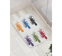 Коврик противоскользящий JoyArty "Радужные кальмары" для ванной, сауны, бассейна, bath_15035