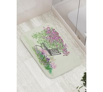 Коврик противоскользящий JoyArty "Стул в чаще цветов" для ванной, сауны, бассейна, bath_15328