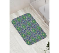 Коврик противоскользящий JoyArty "Цветочные квадраты" для ванной, сауны, бассейна, bath_15416