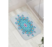 Коврик противоскользящий JoyArty "Цветочный орнамент" для ванной, сауны, бассейна, bath_15424