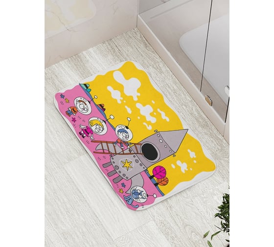 Коврик противоскользящий JoyArty "Маленькие космонавты" для ванной, сауны, бассейна, bath_15484 1