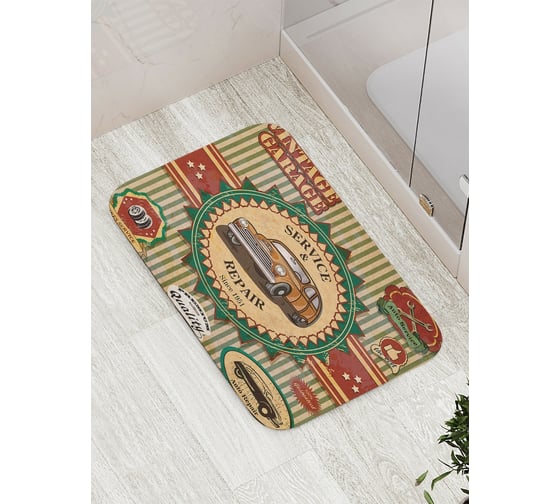 Коврик противоскользящий JoyArty "Винтаж гараж" для ванной, сауны, бассейна, bath_15609 1