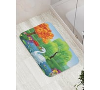 Коврик противоскользящий JoyArty "Лебедь на пруду" для ванной, сауны, бассейна, bath_15501