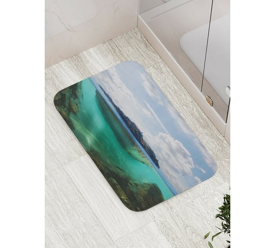 Коврик противоскользящий JoyArty "Плавающий остров" для ванной, сауны, бассейна, bath_15506 1