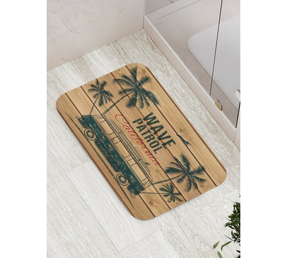 Коврик противоскользящий JoyArty "Винтаж на досках" для ванной, сауны, бассейна, bath_15644 1