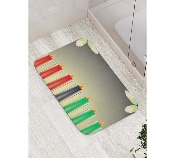 Коврик противоскользящий JoyArty "Семь свечей" для ванной, сауны, бассейна, bath_5869 1
