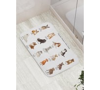 Коврик противоскользящий JoyArty "Породы собак среднего размера" для ванной, сауны, бассейна, bath_14794