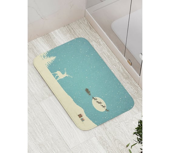 Коврик противоскользящий JoyArty "Приближение праздника" для ванной, сауны, бассейна, bath_5638 1