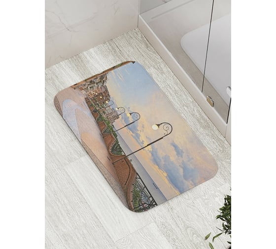 Коврик противоскользящий JoyArty "Мощеная дорога вдоль побережья" для ванной, сауны, бассейна, bath_34873 1