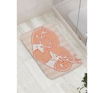 Коврик противоскользящий JoyArty "Оленья любовь" для ванной, сауны, бассейна, bath_5931