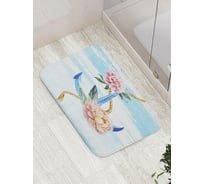Коврик противоскользящий JoyArty "Облачный якорь с цветами" для ванной, сауны, бассейна, bath_7083