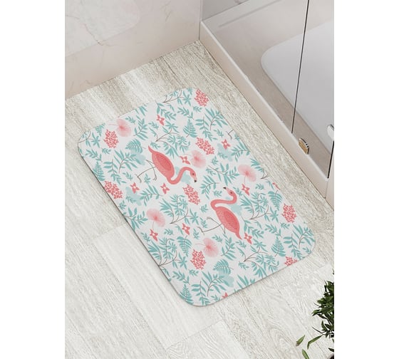 Коврик противоскользящий JoyArty "Осторожные фламинго" для ванной, сауны, бассейна, bath_378493 1