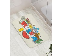 Коврик противоскользящий JoyArty "Люблю россию" для ванной, сауны, бассейна, bath_378838