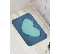 Коврик противоскользящий JoyArty "Джинсовое сердце" для ванной, сауны, бассейна, bath_50479