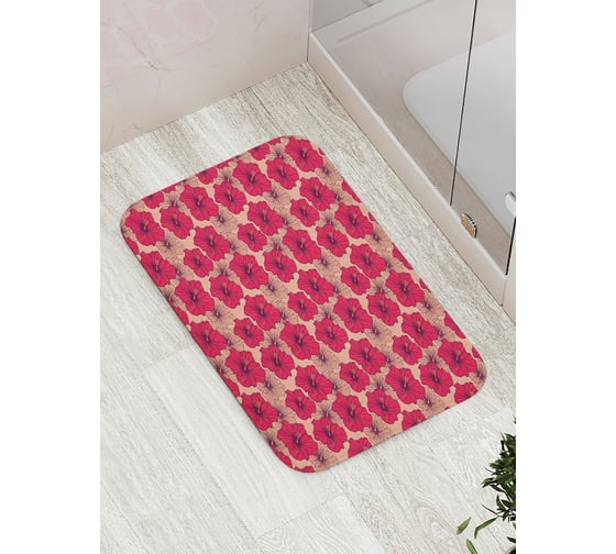 Коврик противоскользящий JoyArty "Сумашествие маков" для ванной, сауны, бассейна, bath_75106 1