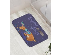 Коврик противоскользящий JoyArty "Лось и сердечки" для ванной, сауны, бассейна, bath_67487