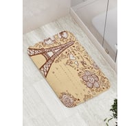 Коврик противоскользящий JoyArty "Эйфелева башня в бежевых тонах" для ванной, сауны, бассейна, bath_2280