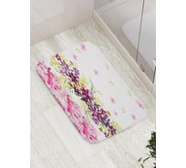 Коврик противоскользящий JoyArty "Бордовые цветы" для ванной, сауны, бассейна, bath_2301