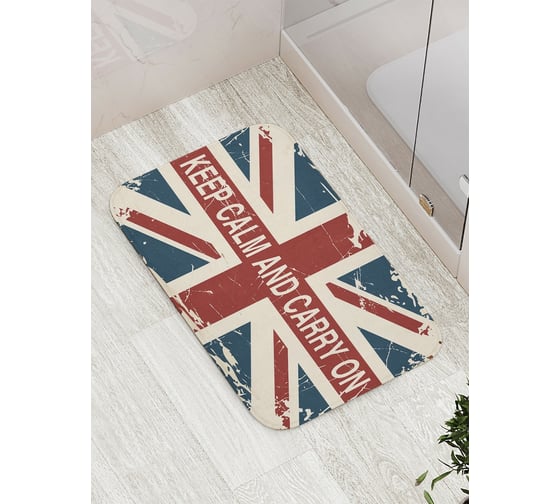 Коврик противоскользящий JoyArty "Успокойся и продолжай" для ванной, сауны, бассейна, bath_4520 1