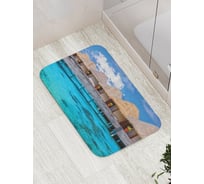 Коврик противоскользящий JoyArty "Пляжные кабинки" для ванной, сауны, бассейна, bath_4614
