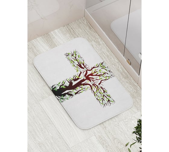 Коврик противоскользящий JoyArty "Живой крест" для ванной, сауны, бассейна, bath_9581
